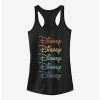 Deals 🤩 Disney Classic Logo Rainbow Stacked 👧 Girls Tank ✔️