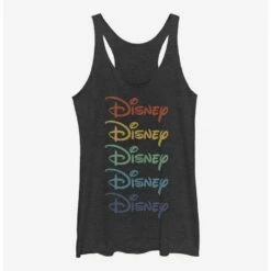 Promo 👍 Disney Classic Rainbow Stacked Logo 👧 Girls Tank 🔥