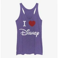New 😀 Disney Classic I Heart Disney Logo 👧 Girls Tank 🌟