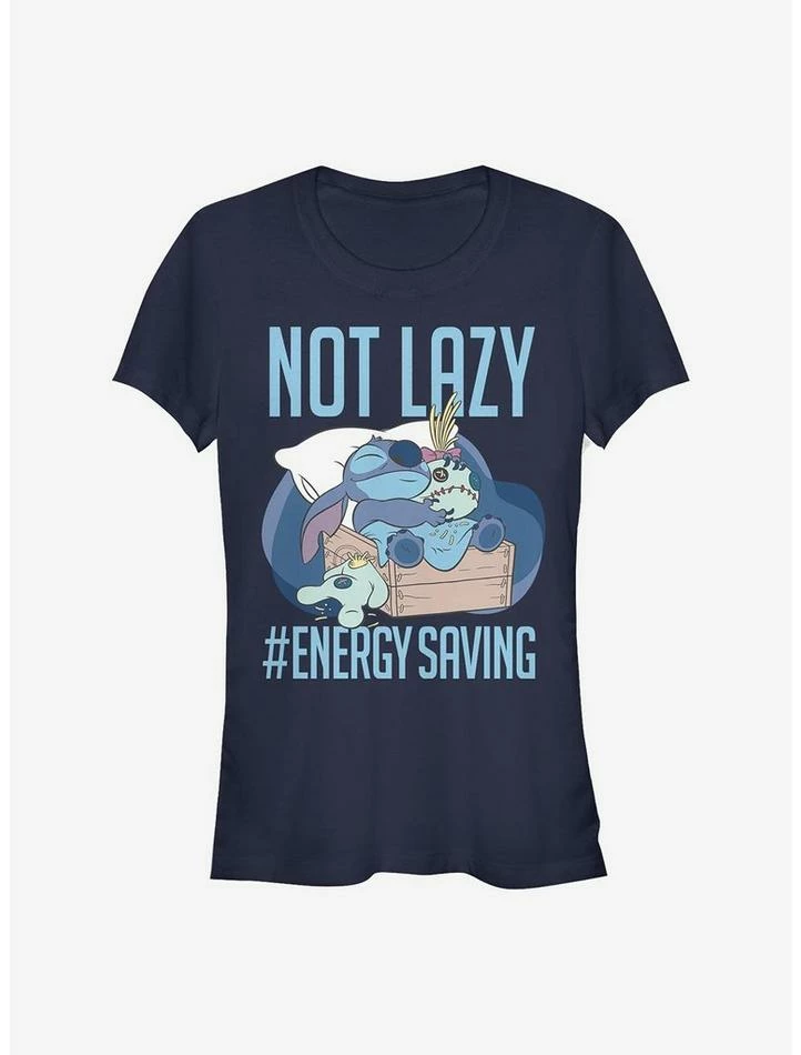 New ๐งจ Disney Lilo & Stitch Lazy Energy ๐ง Girls T-Shirt โ๏ธ