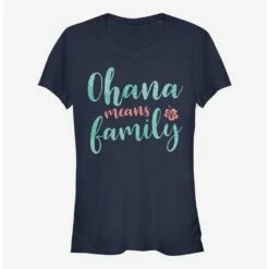 Promo 🌟 Disney Lilo & Stitch Ohana Script 👧 Girls T-Shirt ⌛