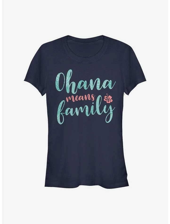 Promo ๐ Disney Lilo & Stitch Ohana Script ๐ง Girls T-Shirt โ
