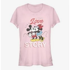 Promo 😍 Disney Mickey Mouse True Love Story 👧 Girls T-Shirt 😉