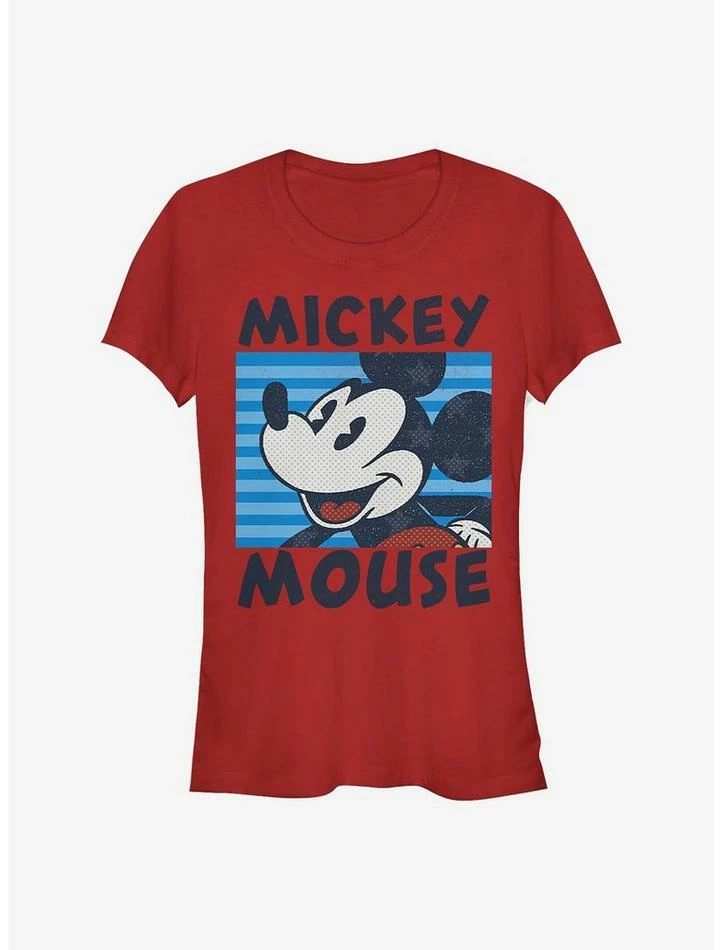 New 🤩 Disney Mickey Mouse Mickey's Stripes 👧 Girls T-Shirt ⌛