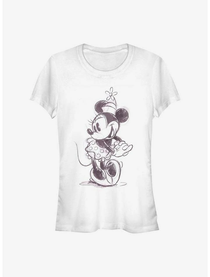 New ๐ฅ Disney Minnie Mouse Sketch Minnie ๐ง Girls T-Shirt โญ