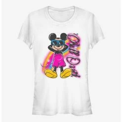 Budget 💯 Disney Mickey Mouse Airbrushed Mickey 👧 Girls T-Shirt 🔥