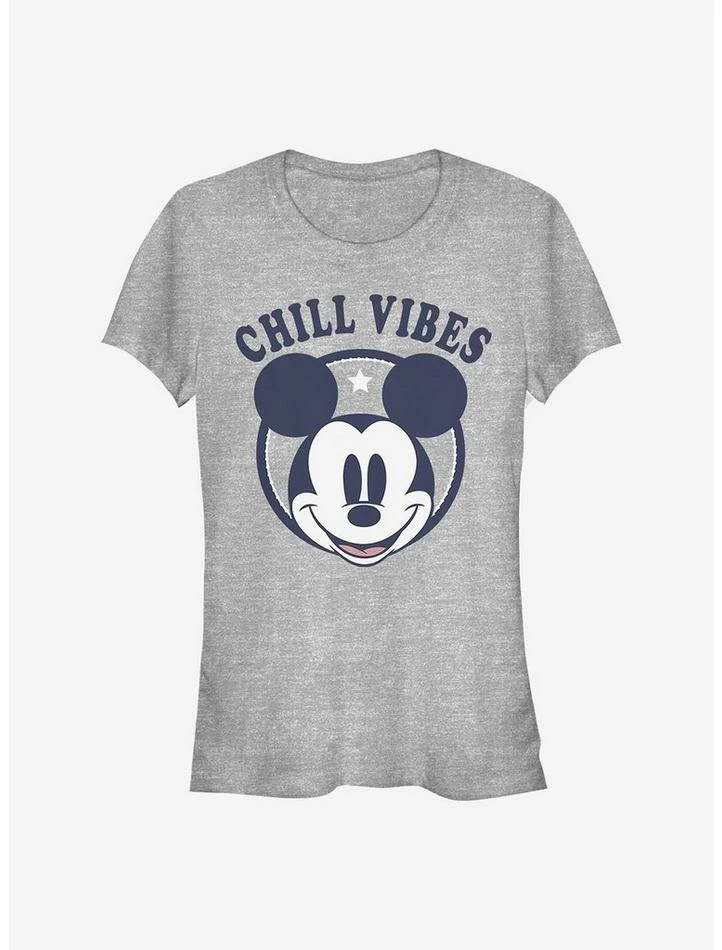 Hot Sale ⭐ Disney Mickey Mouse Chill Vibes 👧 Girls T-Shirt 😉