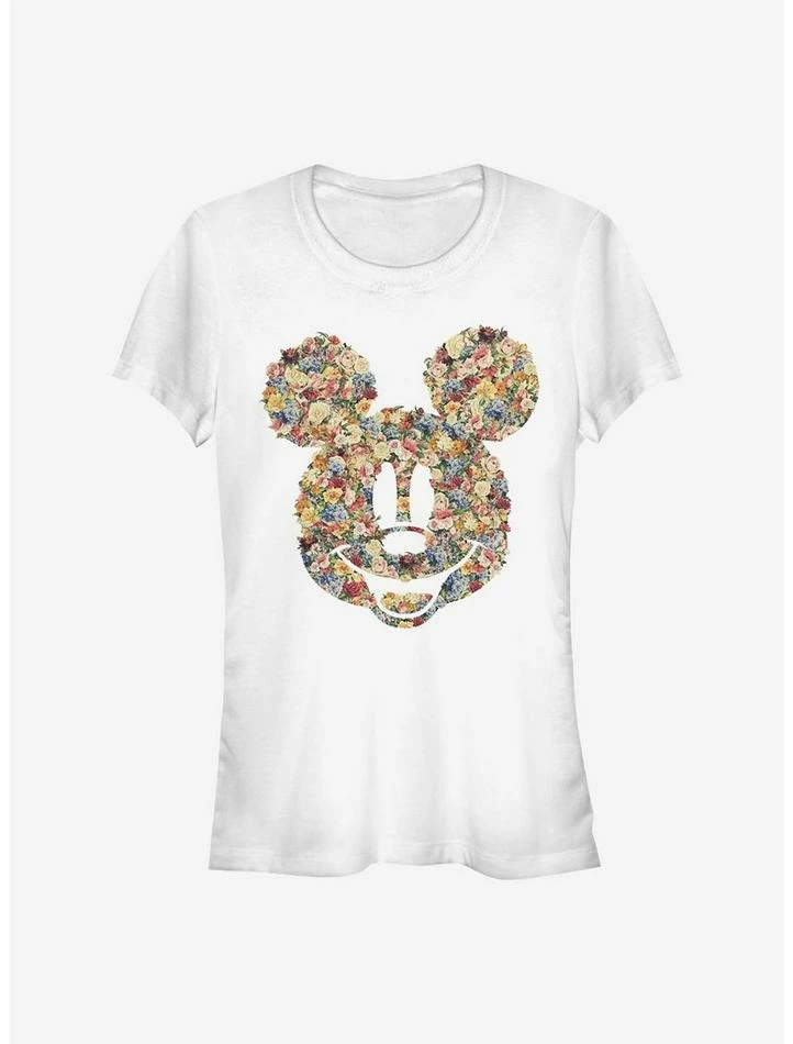New ⌛ Disney Mickey Mouse Floral Mickey 👧 Girls T-Shirt 😍