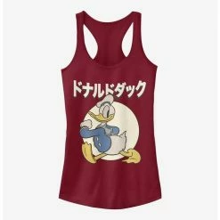 New 😍 Disney Donald Duck Japanese Text 👧 Girls Tank 🔔