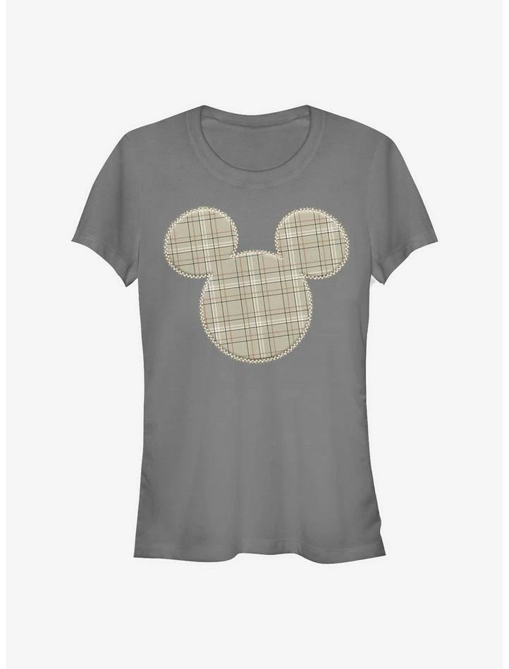 Coupon 🌟 Disney Mickey Mouse Plaid Patch Mickey 👧 Girls T-Shirt 👏