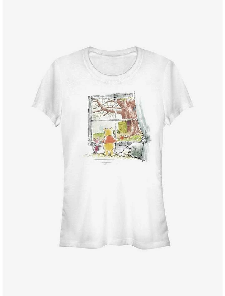 Budget 🎉 Disney Winnie The Pooh Winnie Window 👧 Girls T-Shirt ❤️