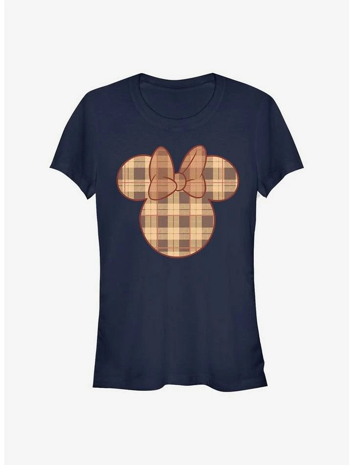 Coupon 🔔 Disney Minnie Mouse Fall Plaid Minnie 👧 Girls T-Shirt ✔️