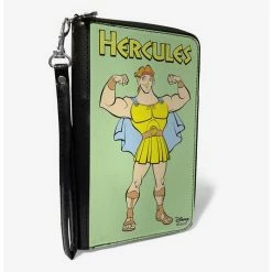 Promo 🧨 Disney Hercules Flexing Pose Green Yellow Zip Around Wallet 👏