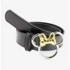 Flash Sale 🥰 Disney Minnie Mouse Figural Silver and Gold Buckle Vegan Leather Belt 🥰