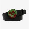Best Pirce 🔔 Disney Snow White Poison Apple Rhinestone Buckle Vegan Leather Waist Belt 💯
