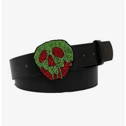 Best Pirce 🔔 Disney Snow White Poison Apple Rhinestone Buckle Vegan Leather Waist Belt 💯