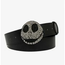 Outlet 🎉 Nightmare Before 🎁 Christmas Jack Rhinestone Vegan Leather Waist Belt 🔥