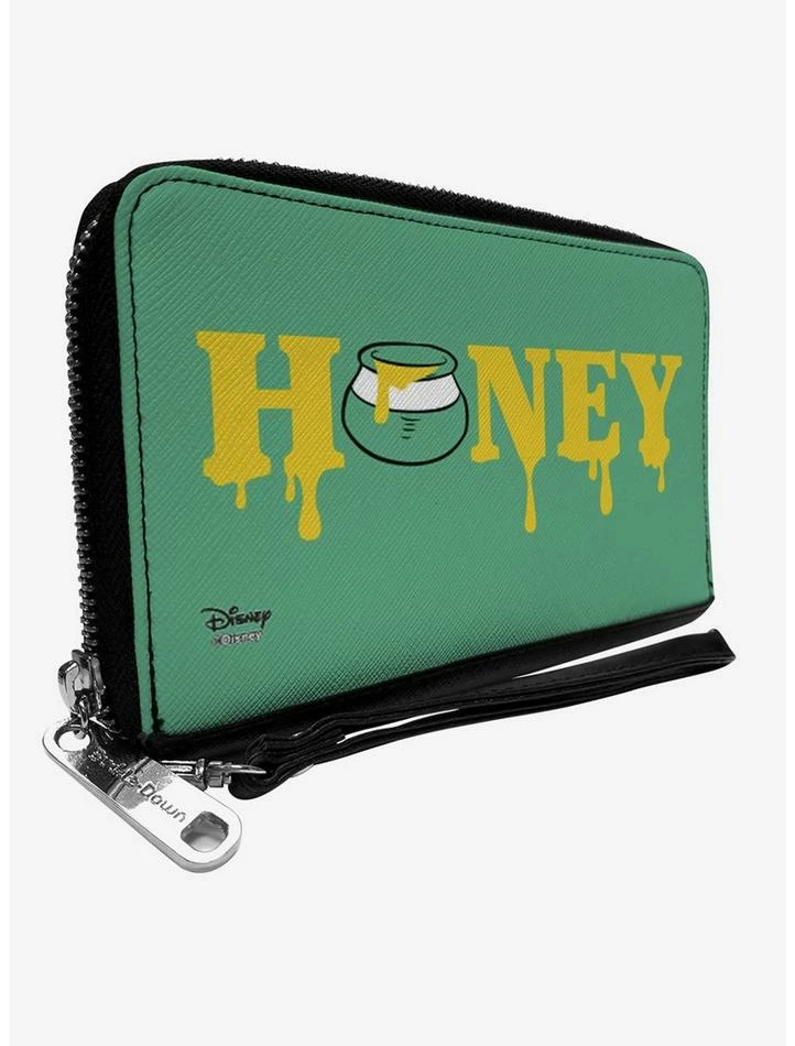 Deals ๐ฅฐ Winnie the Pooh Dripping Honey Green Yellow Zip Around Wallet ๐ฏ