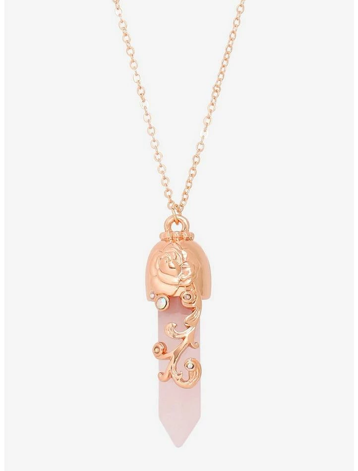 Promo 🔥 Disney Beauty And The Beast Rose Crystal Necklace 🔥