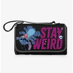 Cheap 🛒 Disney Lilo and Stitch Stay Weird Outdoor Blanket Black ⌛