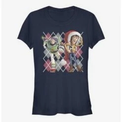 New ✨ Disney Pixar Toy Story Argyle 🎄 Christmas 👧 Girls T-Shirt 🎉