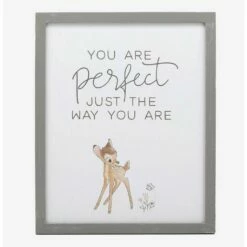 Hot Sale 🔔 Disney Bambi You Are Perfect Framed Wood Wall Decor ✔️