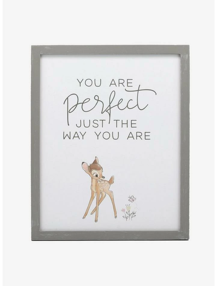 Hot Sale 🔔 Disney Bambi You Are Perfect Framed Wood Wall Decor ✔️