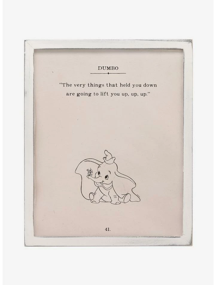 Promo 🎁 Disney Dumbo The Very Things That Bring You Down Framed Wood Wall Decor 😉