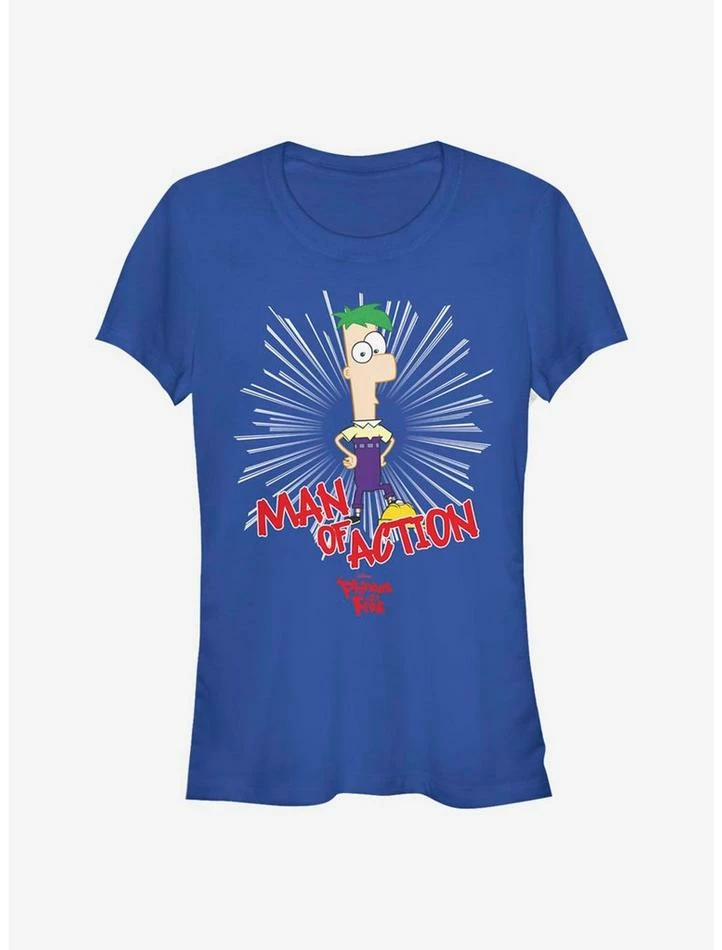 Deals 💯 Disney Phineas And Ferb Man Of Action 👧 Girls T-Shirt 👏