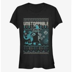 Promo 🔔 Disney Phineas And Ferb Perry Time Ugly Holiday 👧 Girls T-Shirt ❤️