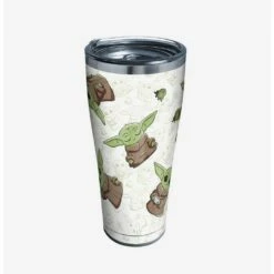 Promo ✔️ Star Wars The Mandalorian Child Playing 30oz Stainless Steel Tumbler With Lid ✨