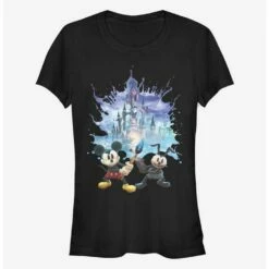 New 🥰 Disney Epic Mickey Splash Poster Cutout 👧 Girls T-Shirt ❤️