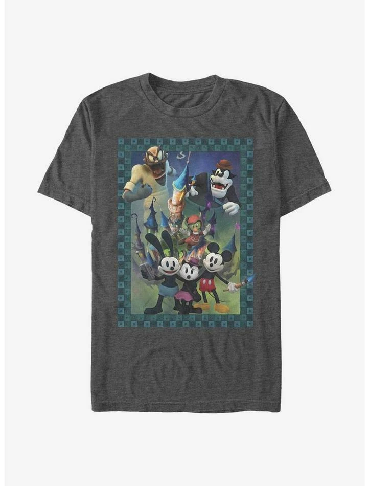 Promo 👏 Disney Epic Mickey Characters Group Poster Style T-Shirt 😍