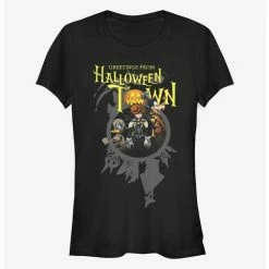 Best Pirce 🛒 Disney Kingdom Hearts Greetings 🧛 Halloween Town 👧 Girls T-Shirt 🥰