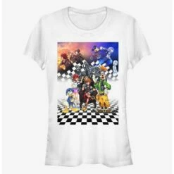 Brand new ✔️ Disney Kingdom Hearts Group Checkers 👧 Girls T-Shirt 😍