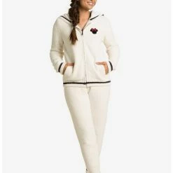 New 👍 Barefoot Dreams Classic Disney Minnie Mouse Hoodie Cream 😍