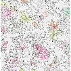 Deals 🛒 Disney Princess Royal Floral Peel & Stick Wallpaper 👏