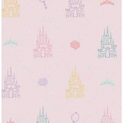 Budget 👍 Disney Princesses Pink And Yellow Castle Peel & Stick Wallpaper 😉