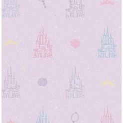 Flash Sale 👍 Disney Princesses Purple and Pink Castle Peel & Stick Wallpaper 🥰