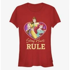 Budget 🔔 Disney Princess Strong Hearts Rule 👧 Girls T-Shirt 🥰
