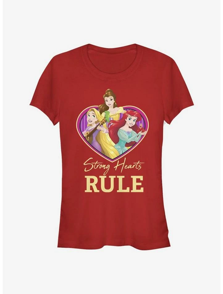 Budget ๐ Disney Princess Strong Hearts Rule ๐ง Girls T-Shirt ๐ฅฐ