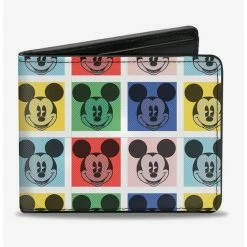Discount 🛒 Disney Mickey Mouse Smiling Blocks Bifold Wallet 🧨