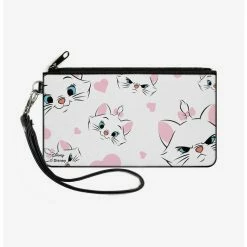 Discount 🌟 Disney The Aristocats Marie Expressions Hearts Zip Clutch Canvas Wallet 🎉
