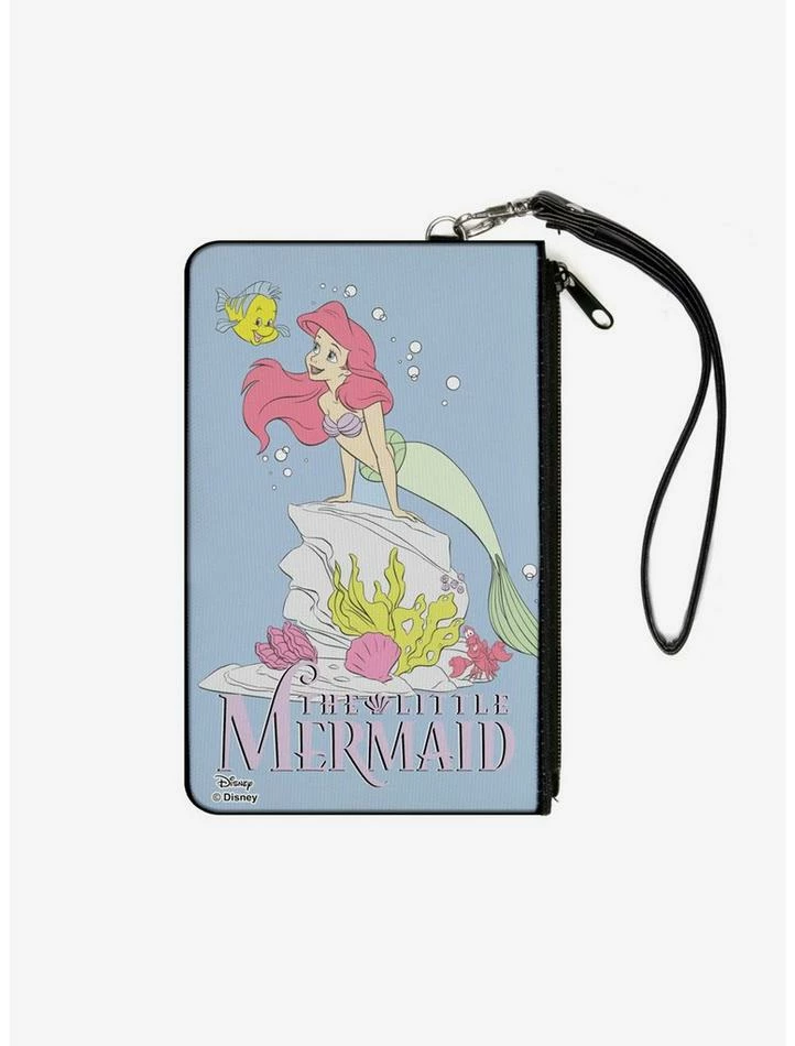 Wholesale ๐ Disney The Little Mermaid Flounder And Ariel Zip Clutch Canvas Wallet ๐คฉ