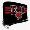 Best Pirce ⭐ High School Musical East High School Wildcats Logo Black Red Zip Around Wallet 🔥