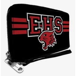Best Pirce ⭐ High School Musical East High School Wildcats Logo Black Red Zip Around Wallet 🔥