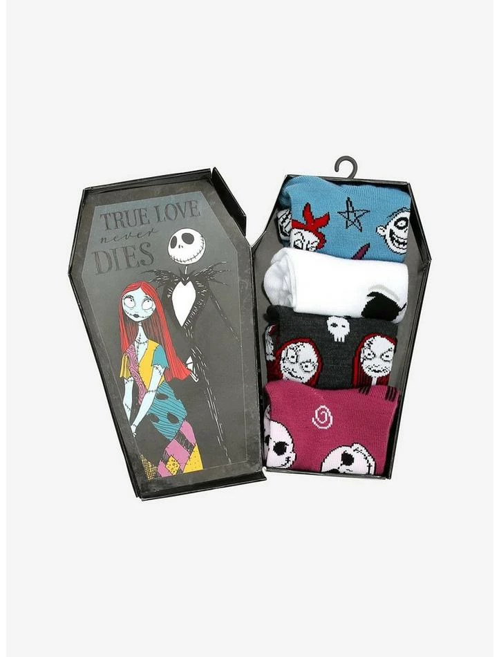 Cheapest 🛒 The Nightmare Before 🎁 Christmas Coffin No-Show 🧦 Socks 4 Pair 🤩 - Image 2