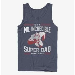 New 😉 Disney Pixar The Incredibles Sporty Super Dad Tank ⌛