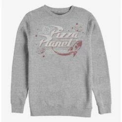 Best Pirce ⌛ Disney Pixar Toy Story Retro Pizza Planet Crew Sweatshirt 💯
