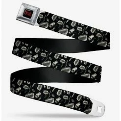 Deals 🎁 Disney Hocus Pocus Elements Collage Black White Seatbelt Belt 😉